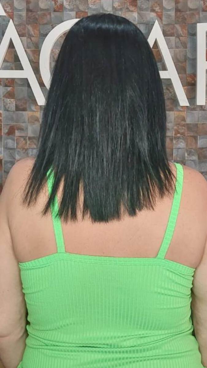Antes Cabelo Moreno Megahair