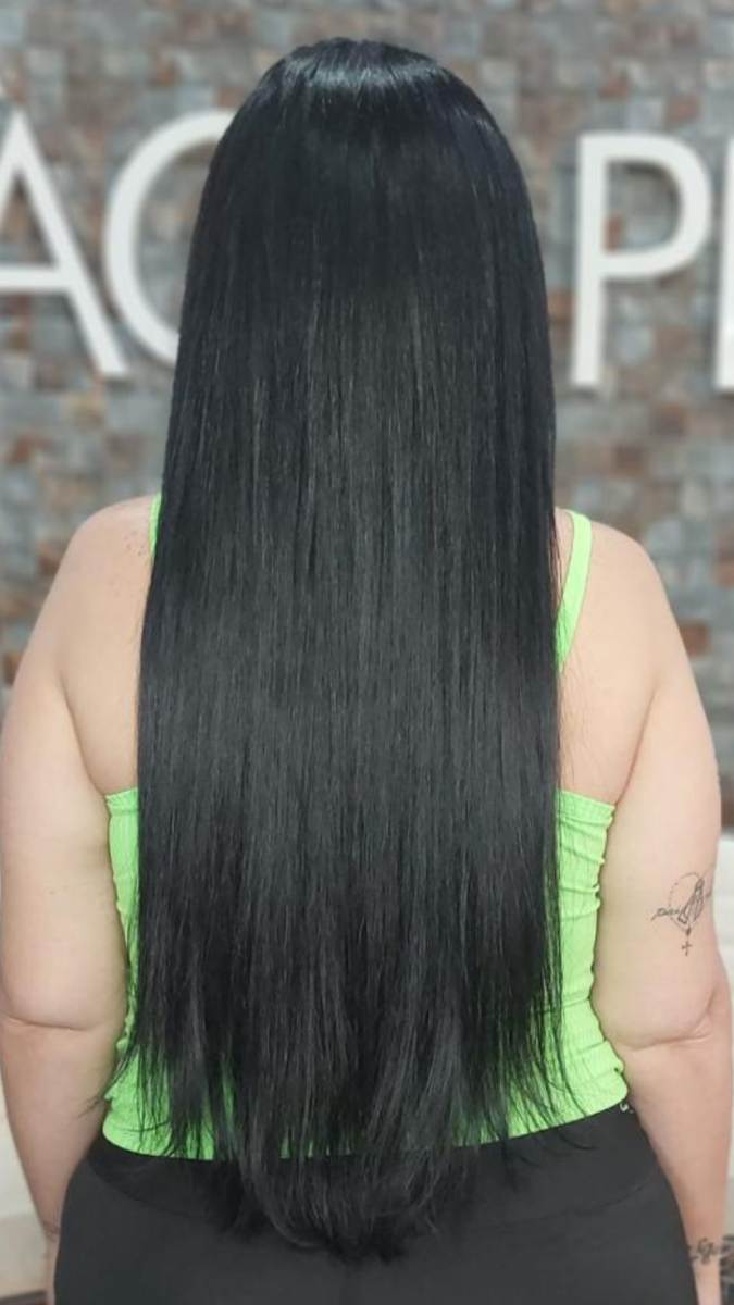 Depois Cabelo Moreno MegaHair