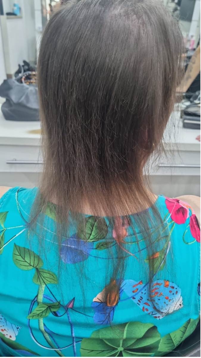 Antes Cabelo Loiro Megahair