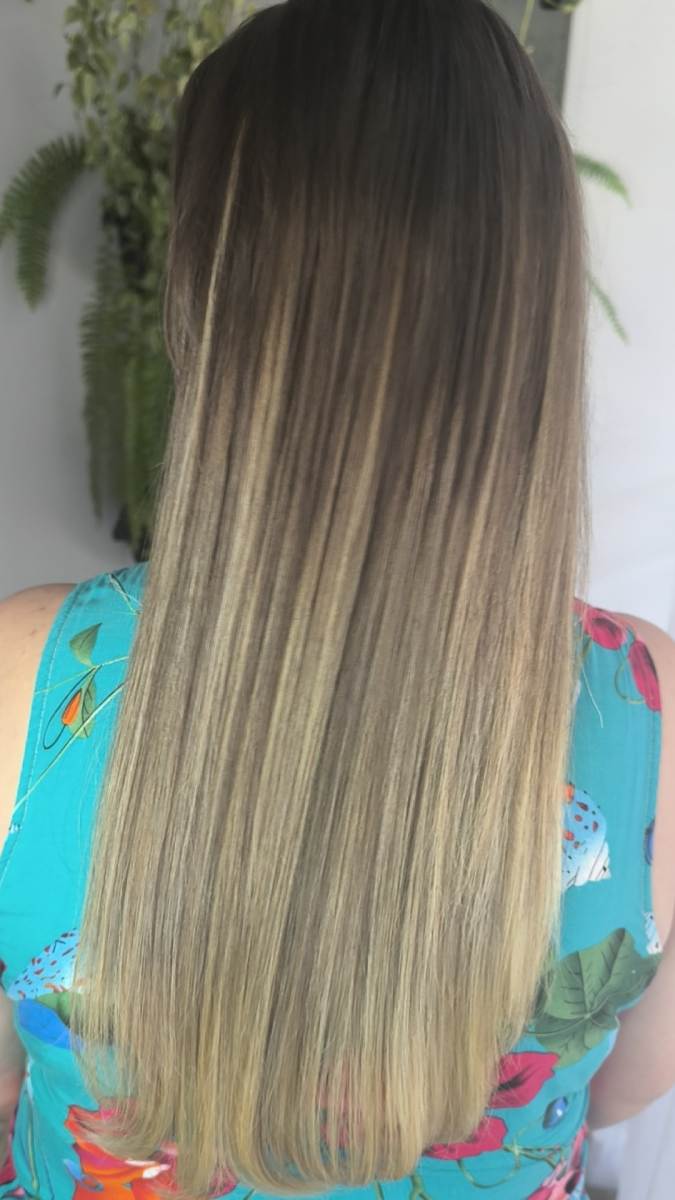 Depois Cabelo Loiro MegaHair